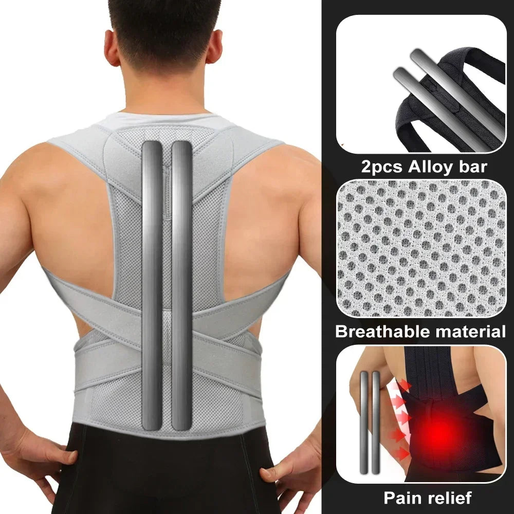 Adjustable Posture Corrector Brace for Men & Women - Back Pain Relief & Support