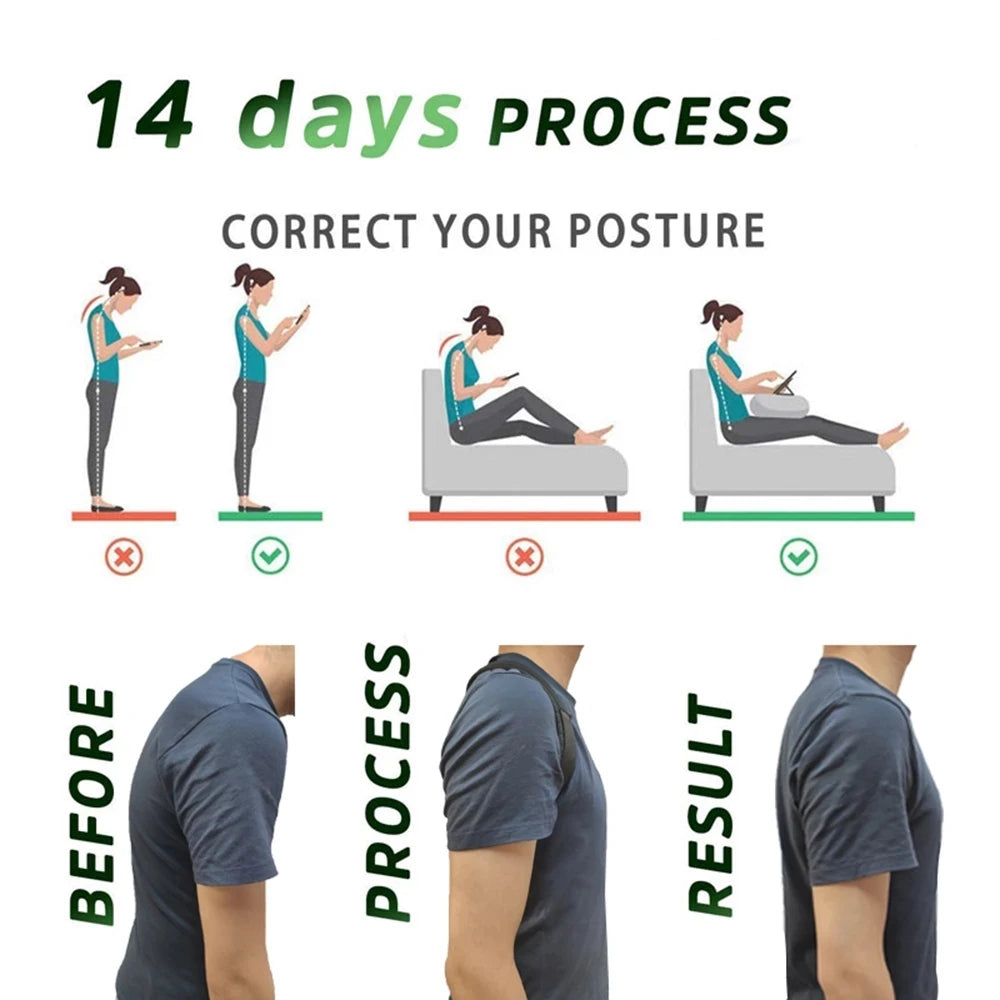 Corrector de postura ajustable para prevenir la joroba, protección y alivio del dolor de columna, cinturón corrector para hombres y mujeres, soporte para espalda y hombros.