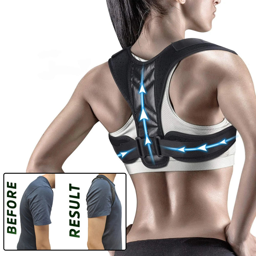 Corrector de postura ajustable para prevenir la joroba, protección y alivio del dolor de columna, cinturón corrector para hombres y mujeres, soporte para espalda y hombros.